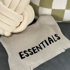 Fear of God Essentials Off-White Knit Logo Hoodie
